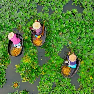 Aerial of an ancient hilltop village, UN Tourism Best Tourism Villages