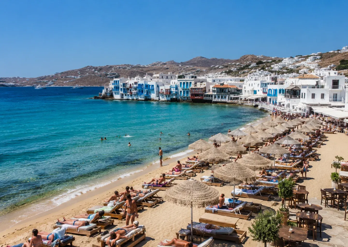 Sunny Mediterranean beach retreat at Kouros Hotel & Suites, Mykonos