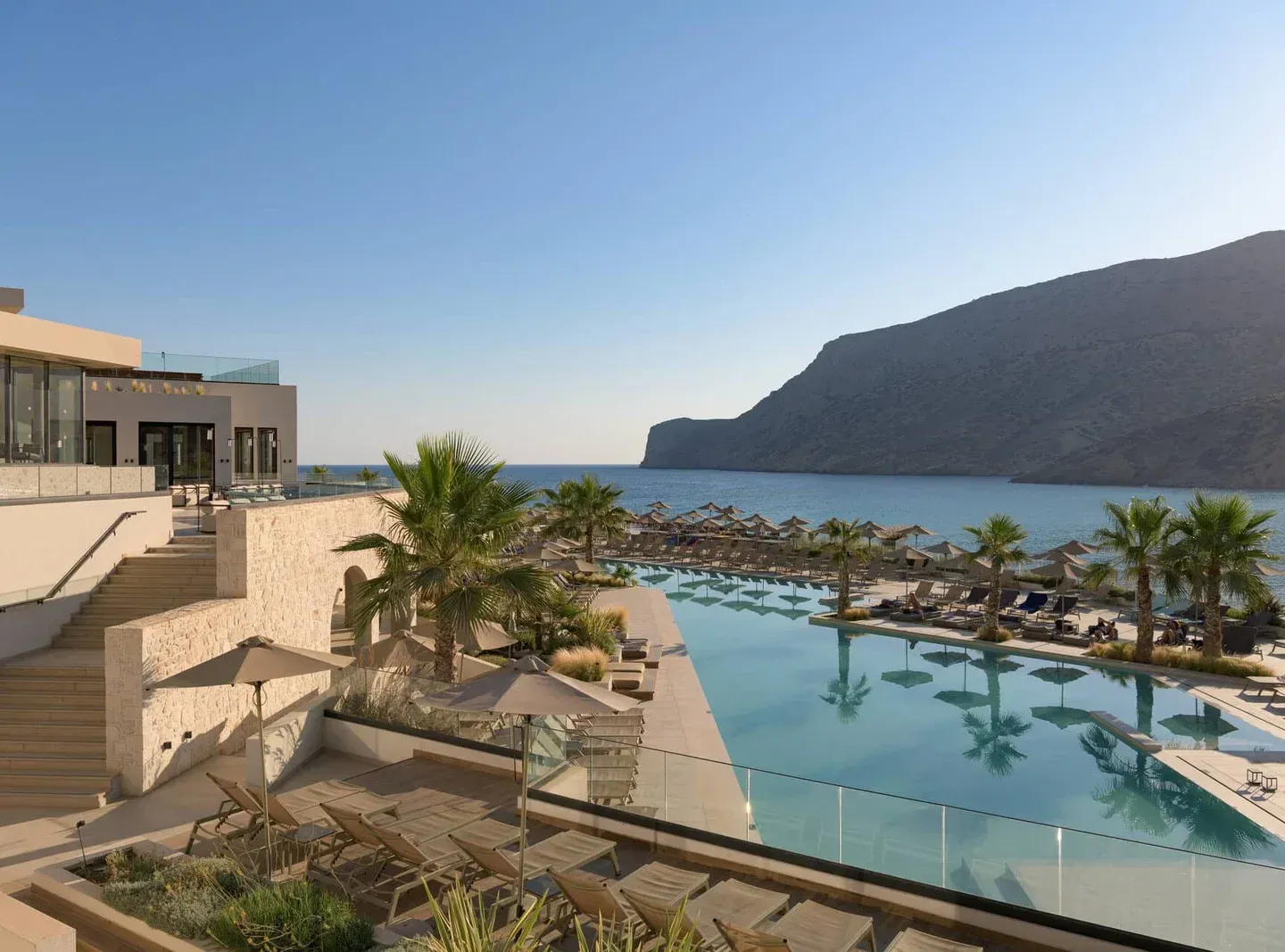 Main pool terrace at Fodele Beach Resort, Crete