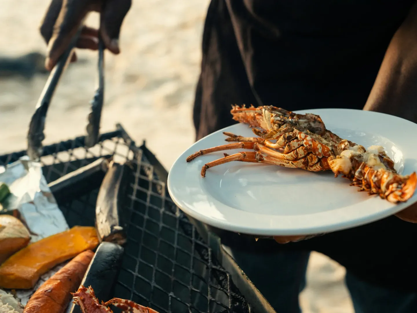 Ocho Rios cuisine, fresh lobster on the grill