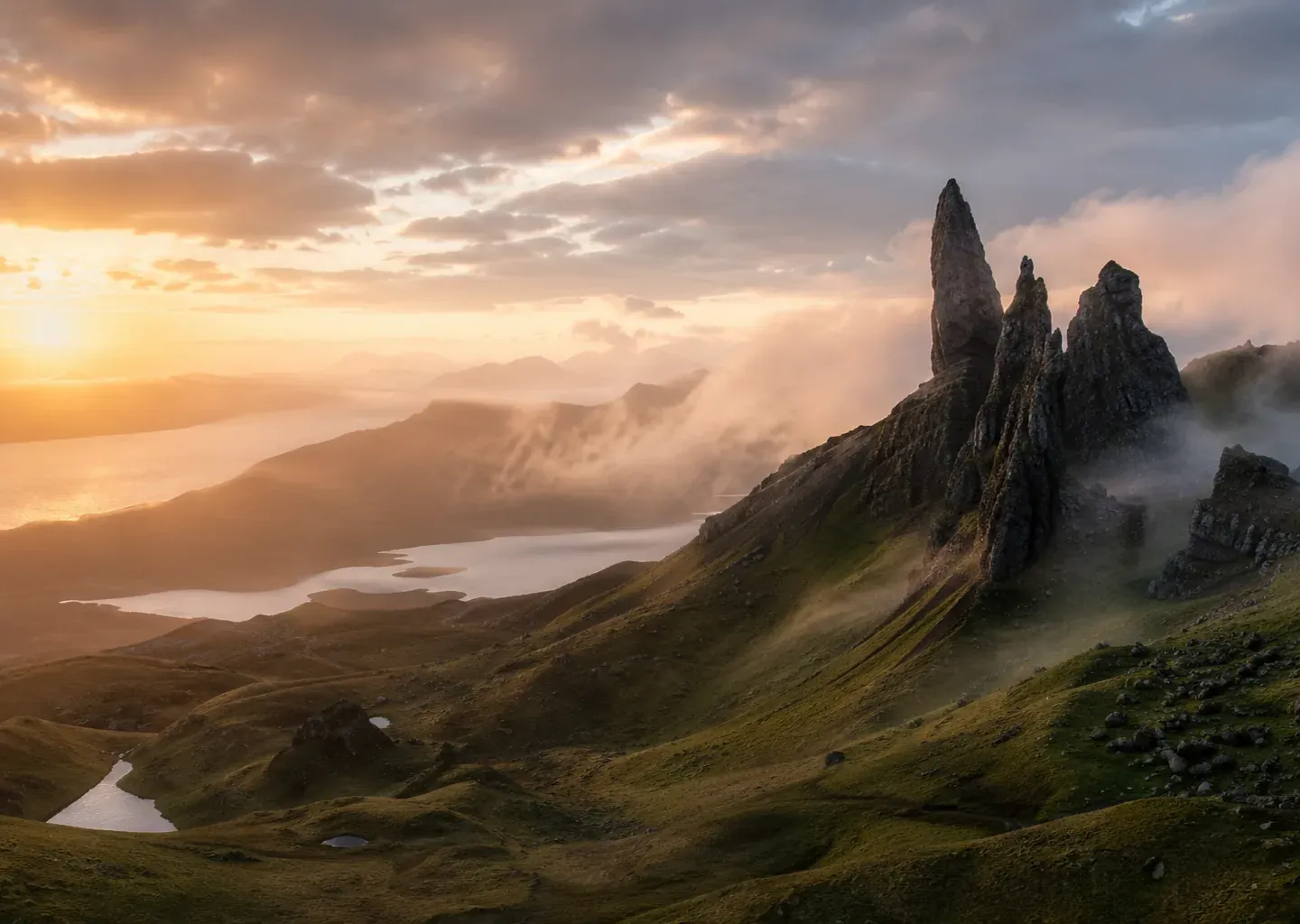 Old Man of Storr at sunrise, Isle of Skye