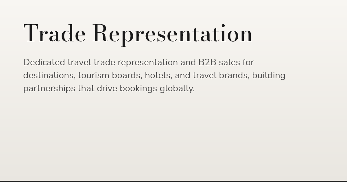 Trade Pr Trade Representation — PRM Tourism